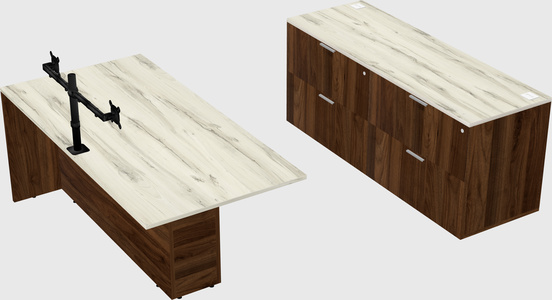 Executive parallel desk with credenza
