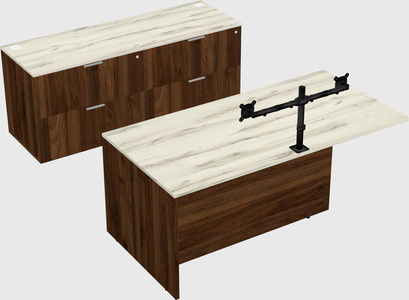 Executive parallel desk with credenza