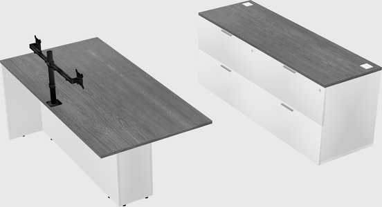 Executive parallel desk with credenza