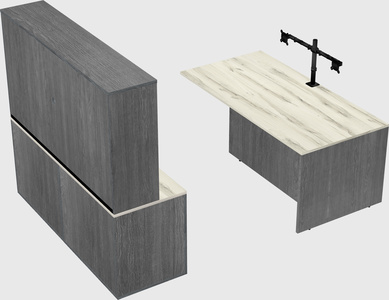 Executive parallel desk with credenza