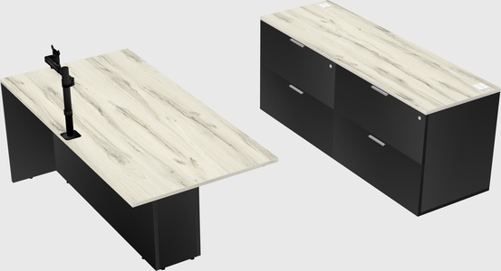 Executive parallel desk with credenza