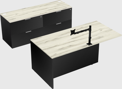 Executive parallel desk with credenza