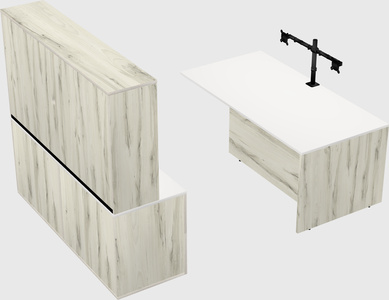 Executive parallel desk with credenza
