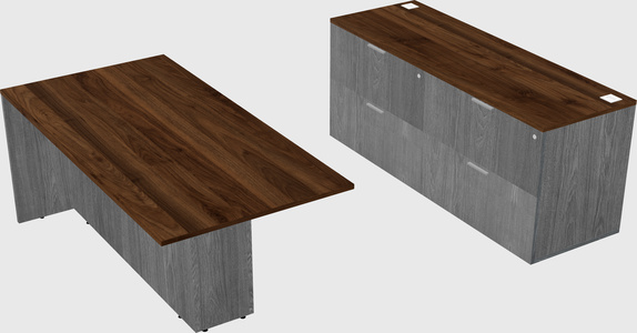 Executive parallel desk with credenza