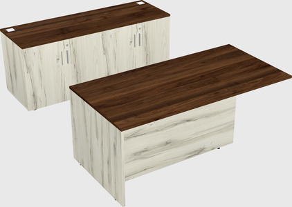 Executive parallel desk with credenza