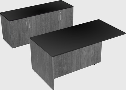 Executive parallel desk with credenza