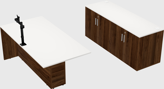 Executive parallel desk with credenza
