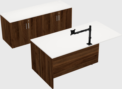 Executive parallel desk with credenza