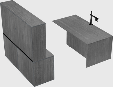 Executive parallel desk with credenza