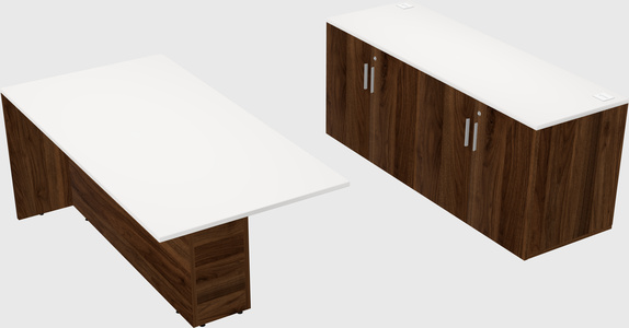 Executive parallel desk with credenza