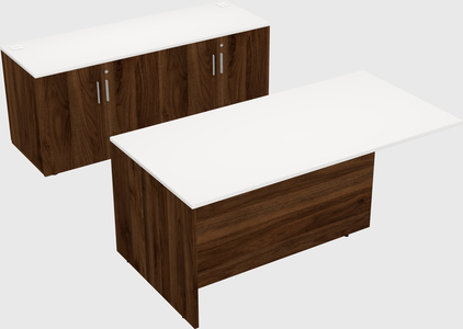 Executive parallel desk with credenza