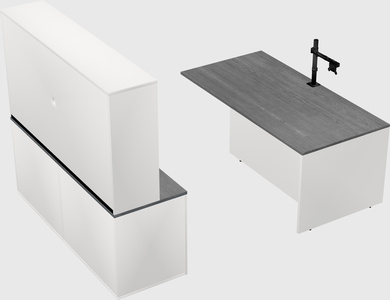 Executive parallel desk with credenza
