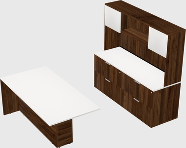 Executive parallel desk with credenza
