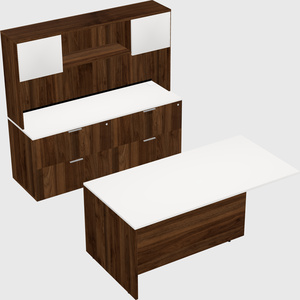 Executive parallel desk with credenza