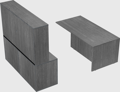 Executive parallel desk with credenza