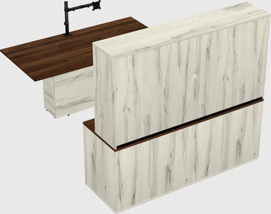 Executive parallel desk with credenza