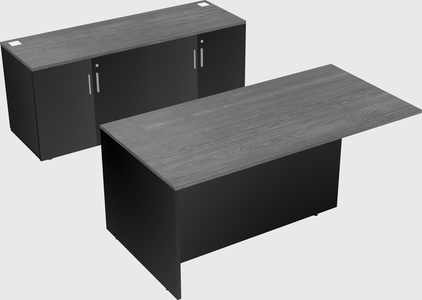 Executive parallel desk with credenza