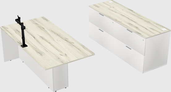 Executive parallel desk with credenza