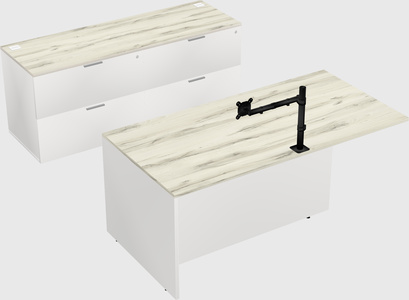 Executive parallel desk with credenza