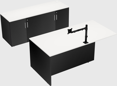 Executive parallel desk with credenza