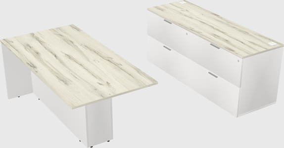 Executive parallel desk with credenza