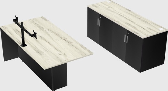 Executive parallel desk with credenza