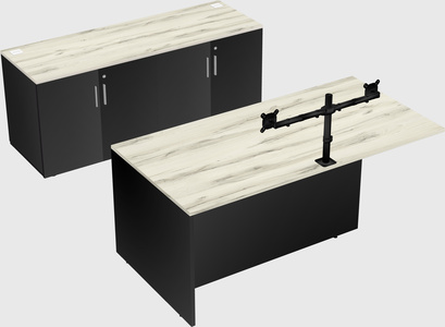 Executive parallel desk with credenza