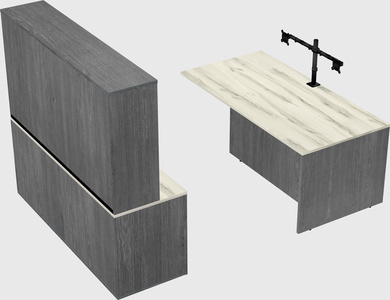 Executive parallel desk with credenza