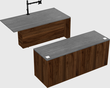 Executive parallel desk with credenza