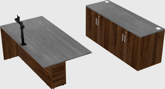 Executive parallel desk with credenza