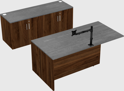 Executive parallel desk with credenza