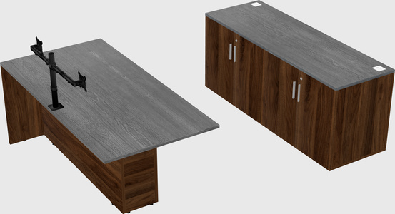 Executive parallel desk with credenza