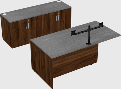 Executive parallel desk with credenza