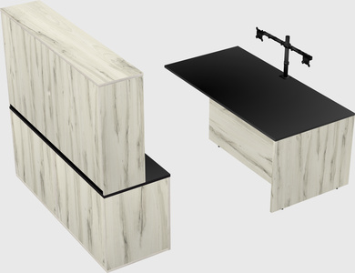 Executive parallel desk with credenza