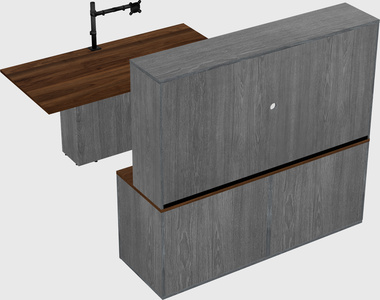 Executive parallel desk with credenza