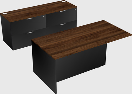 Executive parallel desk with credenza