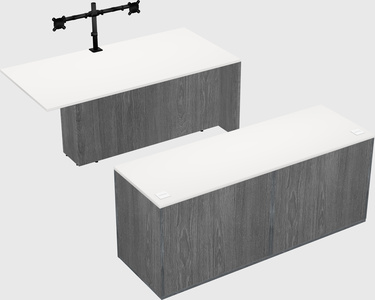 Executive parallel desk with credenza