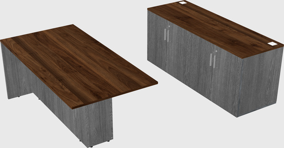 Executive parallel desk with credenza