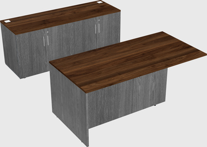 Executive parallel desk with credenza