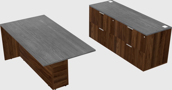 Executive parallel desk with credenza