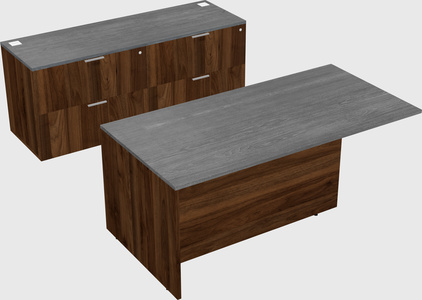 Executive parallel desk with credenza