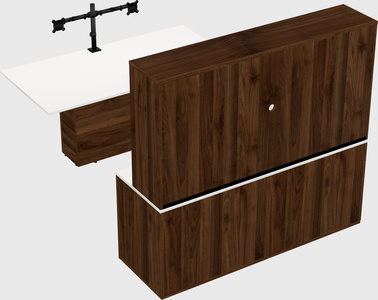Executive parallel desk with credenza