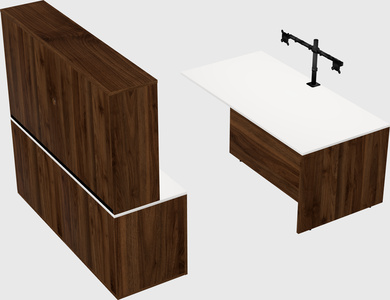 Executive parallel desk with credenza
