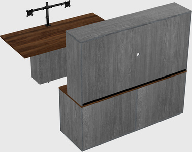 Executive parallel desk with credenza