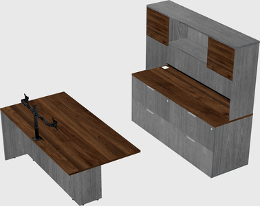 Executive parallel desk with credenza
