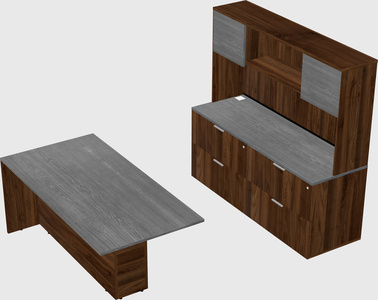 Executive parallel desk with credenza