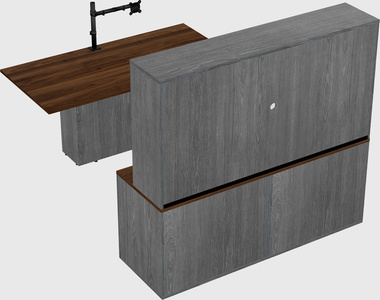 Executive parallel desk with credenza