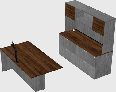 Executive parallel desk with credenza