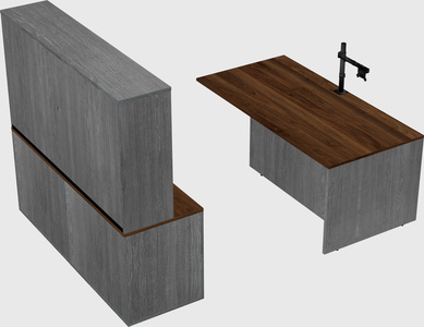 Executive parallel desk with credenza