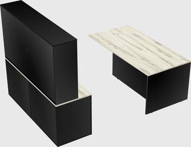 Executive parallel desk with credenza